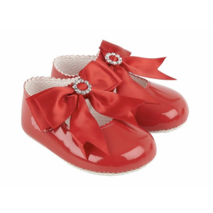 Baby Girl Pre-Walker Bright Red Patent Bow Shoes