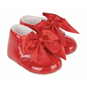 Baby Girl Pre-Walker Bright Red Patent Bow Boots