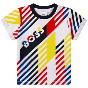 BOSS Kidswear Boys Striped Logo T-Shirt