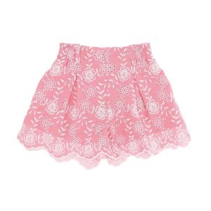 Monnalisa Girls Pink Broiderie Anglaise Floral Shorts