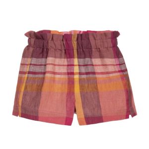 Il Gufo Pink & Orange Check Shorts