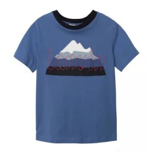 Lanvin Boys Mid Blue Cotton Mountain Logo T-Shirt