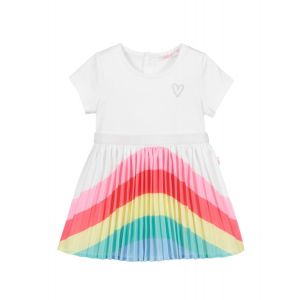 Billieblush White Pleated Rainbow Dress