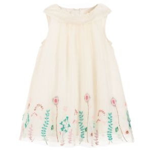 Billieblush Ivory Embroidered Tulle Dress
