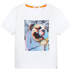 Billybandit White Cotton 3-D Dog T-Shirt