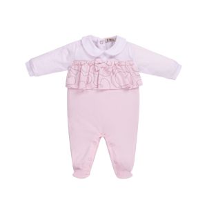 Everything Must Change Baby Pink Babygrow With Ruffle Detail And 