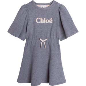 Chloé Towelling Pink & Ivory Logo Sweatshirt Dress