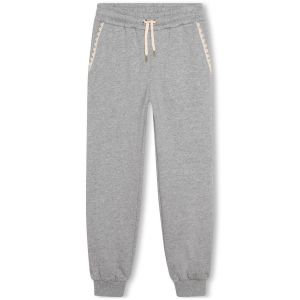 Chloé Girls Grey Floral Embroidered Joggers
