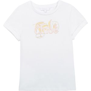 Chloé  Ivory Floral Logo T-Shirt