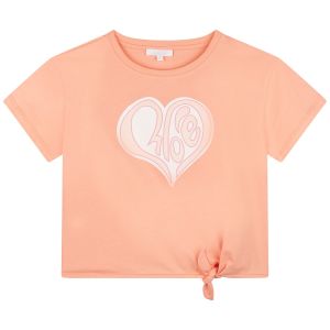 Chloé Girls Orange Cotton T-Shirt
