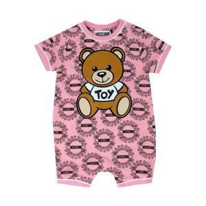 Moschino Baby Girls Pink All-Over Circle Logo Shortie