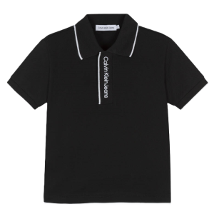 Calvin Klein Boys Black Logo Collar Polo Shirt SS24