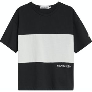 Calvin Klein Girls Black Colour Block T-shirt