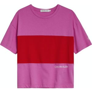 Calvin Klein Girls Pink Colour Block T-shirt