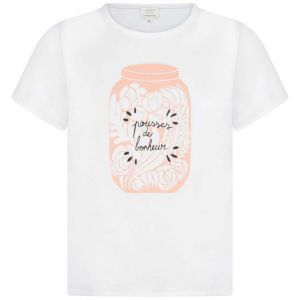 Carremént Beau Girl's White Flower Jar T-Shirt