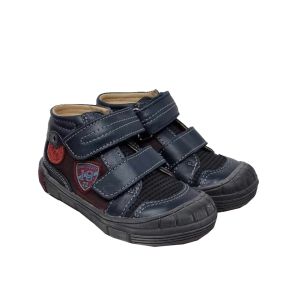 Catimini Boys Navy And Burgandy "Romarin" Shoes With Velcro Straps