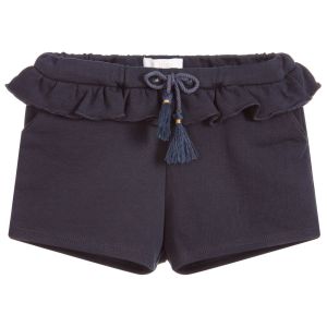 Chloé Baby Girls Navy Blue Cotton Jersey Shorts