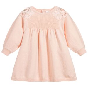 CHLOÉ Pink Knitted Wool Baby Dress