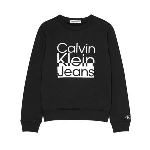 Calvin Klein Boys Black Box Logo Long Sleeve Jumper