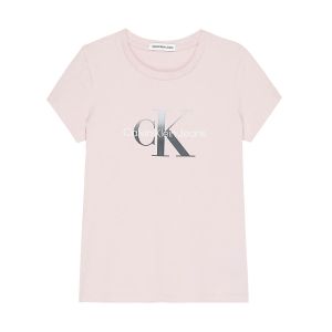 Calvin Klein Girls Pale Pink Logo T-shirt