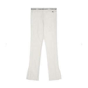 Calvin Klein Girls Ivory Logo Tape Pants