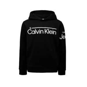 Calvin Klein Boys Black 'Institutional Lined' Logo Hoody