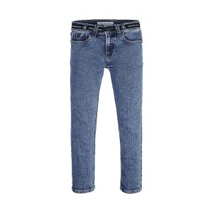 Calvin Klein Boys Skinny Washed Blue Taped Waist Jeans