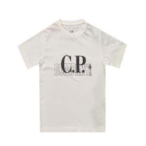 C.P. Company Boys Cream T-shirt With Raised Logo