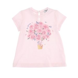 Monnalisa Pink Rose &Teddy T-Shirt