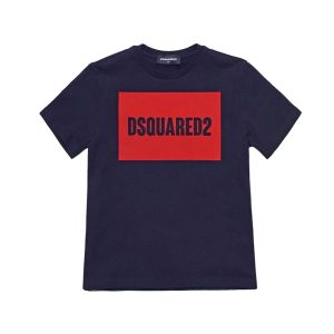 DSQUARED2 Navy Blue And Red Logo T-Shirt