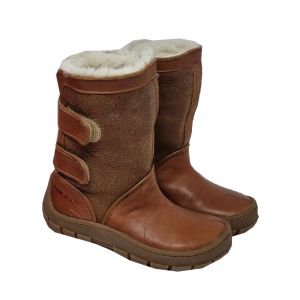 Pom D Api Girls "Piwi Shabraque" Long Brown Boots With Fur Lining