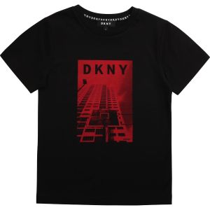 DKNY Black Cotton Basketball T-Shirt