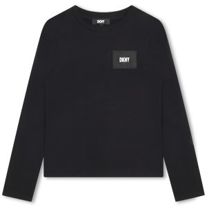 Dkny Black Long-Sleeved T-Shirt With Logo Patch