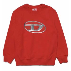 Diesel Red Sweatshirt With Large Metallic Logo