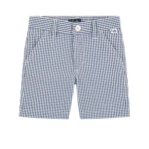 Il Gufo Boys Blue and White Checked Shorts