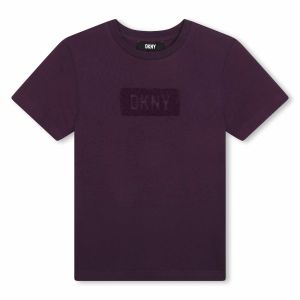Dkny Violet Short-Sleeved T-Shirt With Embroided Logo