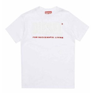 Diesel White T-shirt With Terry Patch Logo