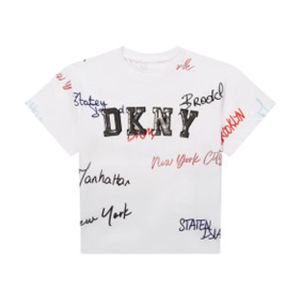 DKNY Girls 'New York' Repeated Pattern T-shirt