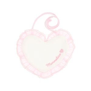 Monnalisa Ivory & Pink Heart Bib