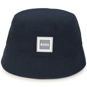 BOSS Kidswear Boys White Logo Navy Bucket Hat