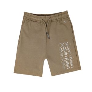 Calvin Klein Boys Monogram Dark Beige Shorts