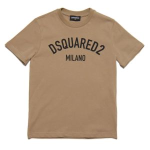DSQUARED2 Boys Mocha Crew-neck jersey T-shirt with logo