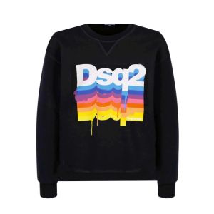 DSQUARED2 Black Sweatshirt With Colourful Rainbow Print