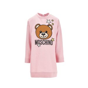Moschino Kids Sparkly Glitter Stars And Teddy Logo Print Dress