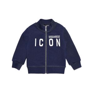 DSQUARED2 ICON Baby Blue Zip Up Jacket With Large Logo