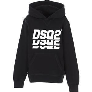 DSQUARED2 Black Split Logo Hooded Sweatshirt