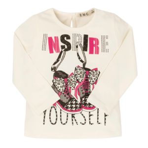 Everything Must Change Ivory Cotton Jersey 'Inspire Yourself' Top