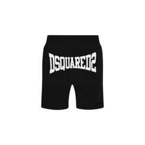 DSQUARED2 Black Stretched Logo Jersey Shorts