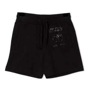 Moschino Kid-Teen Black Raised Logo Milano Shorts