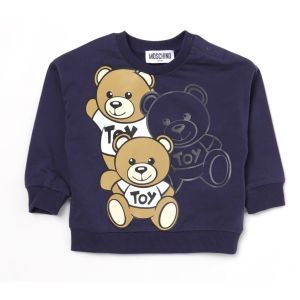 Moschino Baby Baby Navy Blue Cotton Giant Teddy Bear Sweatshirt